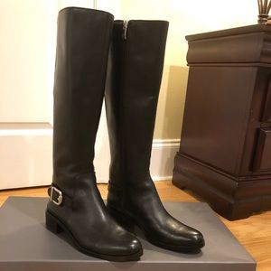 Vince Camuto Black Leather Riding Boots Size 6.5